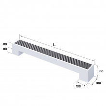 Конвектор напольный Royal Thermo STEP-80/180/1100-1-N-WT-LG-NA