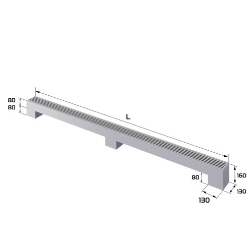 Конвектор напольный Royal Thermo STEP-80/130/2200-1-N-SS-LG-NA
