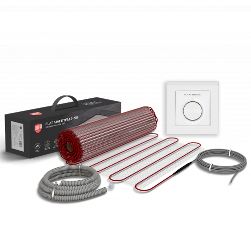 Мат нагревательный Royal Thermo Flat Mat RTFM 2-150-2 с терморегулятором RTO-16