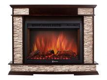 Портал Firelight Scala 30 камень сланец скалистый бурый, шпон тёмный дуб