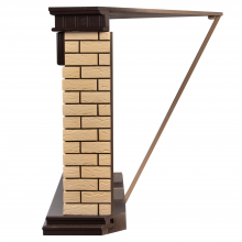 Портал Firelight Bricks 30U (угловой) камень бежевый, шпон темный дуб