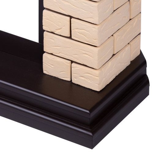 Портал Firelight Bricks 30U (угловой) камень бежевый, шпон темный дуб