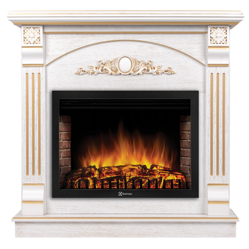 Портал Firelight Barocco 25 шпон белый дуб с золотой патиной