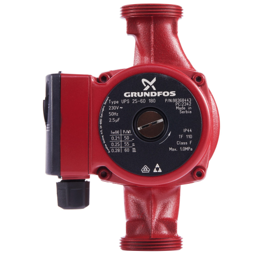 Насос циркуляционный GRUNDFOS UPS 25-60 EU, с гайками