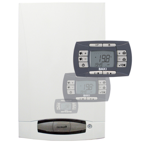 Котел газовый BAXI NUVOLA3 COMFORT 280 Fi настен., 2 конт., з.к.с., с вынос. п/у, встроен. бойлер